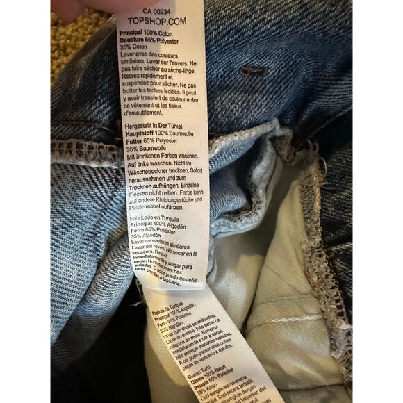 Topshop Paperbag High Waisted Belted Mom Jeans Size W26 L30 90s/Y2KDenim Retro - Picture 11 of 13